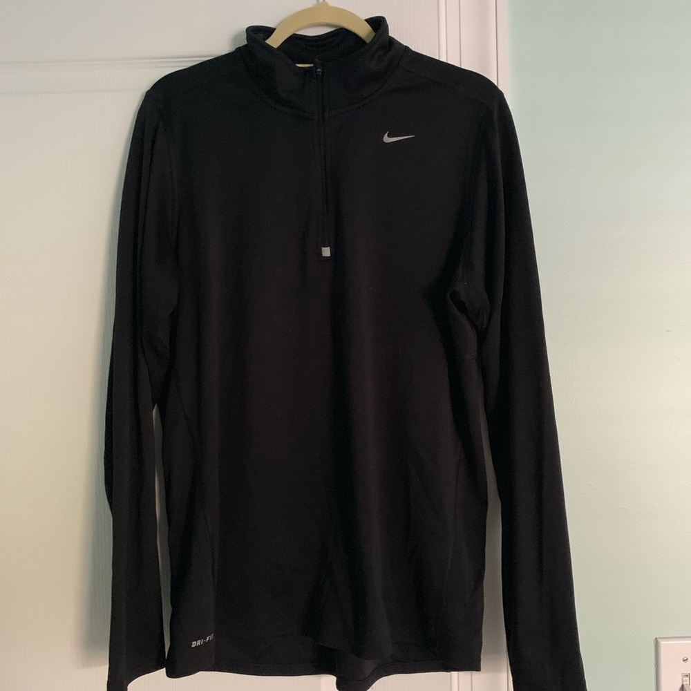 Nike 1/4 zip running jacket. Black. Size L.